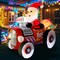 GOOSH 8FT Santa in Hot Rod Inflatable with LED Lights for Outdoor Christmas Yard Décor